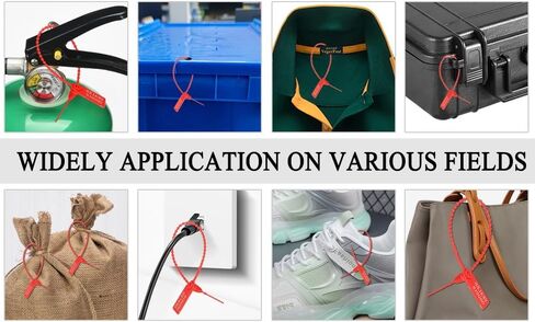 100Pcs Plastic Tamper Shipping Seals Pull-Tite Security Seal Signage Numbered Fire Extinguisher Tags Zip Ties Labels Disposable Self Locking for Logistics, Luggage,Transport (Blue, 100pcs) in Kuwait