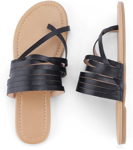 صنادل مسطحة للنساء من Shoe'N Tale، شبشب فليب فلوب بأشرطة مفتوحة عند الأصابع سهلة الارتداء in Kuwait