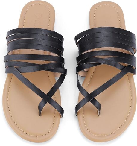 صنادل مسطحة للنساء من Shoe'N Tale، شبشب فليب فلوب بأشرطة مفتوحة عند الأصابع سهلة الارتداء in Kuwait