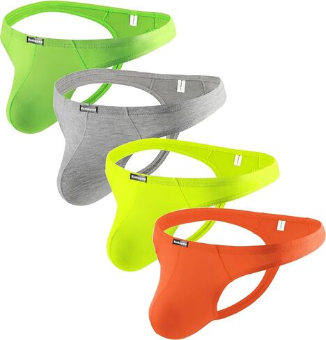 Hanhepee Men's Breathable Low Rise Hipster Panties Sexy Everyday Basic Modal Sexy Thong Underwear No Show T-back in Kuwait