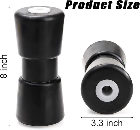 Bekith 2 حزمة 8 بوصة الثقيلة قارب مقطورة الأسطوانة، عارضة المطاط الأسود رمح، المطاط القوس الأسطوانة قارب مقطورة القوس وقف قارب مقطورة الملحقات استبدال أجزاء مقطورة القارب in Kuwait