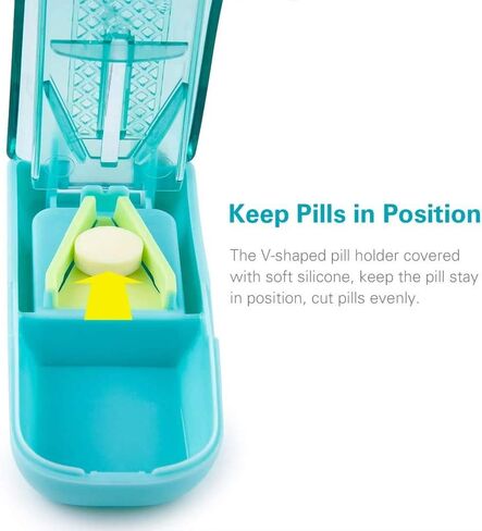 قطاعة حبوب الدواء مع واقي للشفرة، مقسم حبوب الدواء BUG HULL للحبوب الصغيرة والفيتامينات والأقراص باللون الأزرق in Kuwait