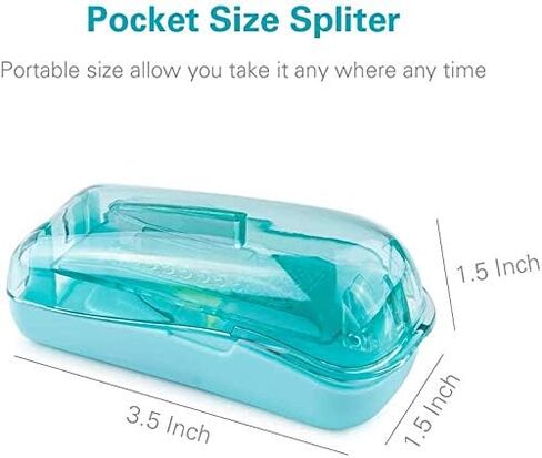 قطاعة حبوب الدواء مع واقي للشفرة، مقسم حبوب الدواء BUG HULL للحبوب الصغيرة والفيتامينات والأقراص باللون الأزرق in Kuwait