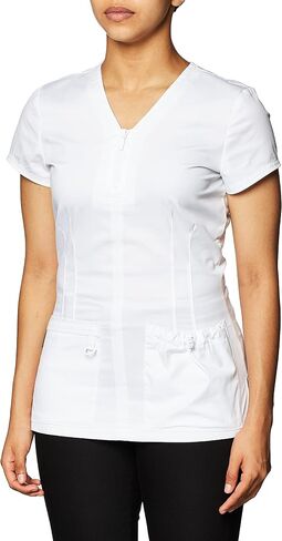 توب حريمي من KOI مطبوع عليه عبارة "Elastic 204 Mackenzie Scrub Top in Saudi Arabia