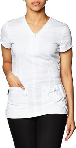 توب حريمي من KOI مطبوع عليه عبارة "Elastic 204 Mackenzie Scrub Top in Saudi Arabia