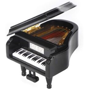 GLOGLOW Miniature Piano, Basswood Miniature Piano Instrument Ornaments Mini Musical Instrument Model Home Decoration 2.8 x 3.1 x