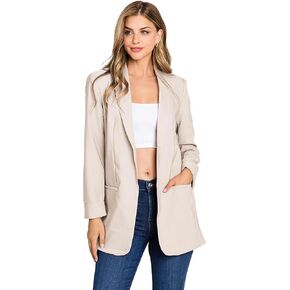Love Tree Women's Juniors Classic Office Workwear Boyfriend Blazer