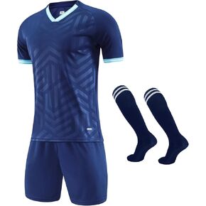 C2M Boys Soccer Jerseys Set Sport Team Uniform Shirt Shorts and Socks for Training