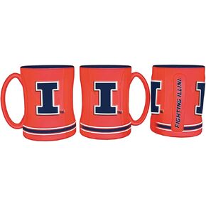 Boetler Illinois Fighting Illini Coffee Mug - 14oz Sculpted Relief - New UPC