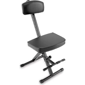 Pyle Padded Bench-Guitar/Keyboard Performer and DJ Deluxe Seat w/Adjustable Backrest, Non-Slip Rubber Feet, Extra Thick Foam Cushion PKST74 Black