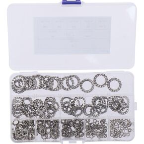 FEIYING 300Pcs External Tooth Star Lock Washers Assortment Kit, 304 Stainless Steel Washers Set, 8 Size (M2.5 M3 M4 M5 M6 M8 M10 M12)