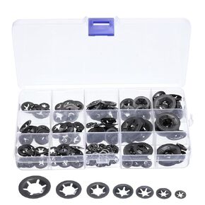 uxcell 300pcs Internal Tooth Star Lock Washers Assorted Kit M3 M4 M5 M6 M8 M10 M12 Quick Speed Locking Washers, 65Mn Steel Starlock Push Nuts