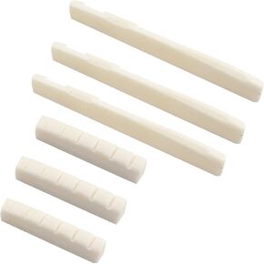 6PCS 3 Sets 6 String Guitar Bridge Saddle and Nut Made of Real Bone for Acoustic Guitar Replacement Parts