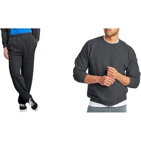 مجموعة سترة وسروال رياضي من الصوف للرجال من Hanes ComfortSoft EcoSmart، مقاس XX-Large منقط بالفحم