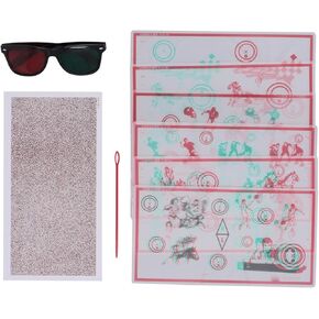 Brrnoo Red and Green Vector Image, Red Green Fixed Vectograms Convergence Impairment Eye Training Low Vision Test Chart with Glasses, Red Green Vectograms