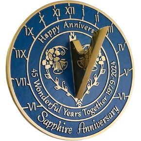 45th Anniversary Sundial Wedding Memorial Gift for Love Ones 8 inches Home and Garden Decor