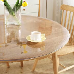 Royhom 2mm Thick 44 Inch Clear Round Table Protector, Clear Round Table Cover Protector, Round Table Pad, Plastic Round Table Top Protector, Round Table Pad Cover