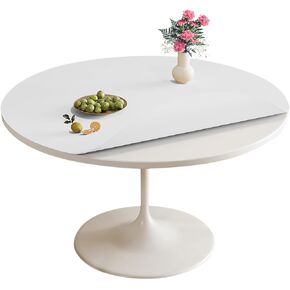 Round Fashion PVC Table Cover Protector, Stain-resistant and dirt-resistant,Table Cover for coffee Table, dining,Buffet Parties and Camping. Desk Mat for Desktop。 (WHITE, 31.5"×31.5")