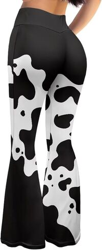 YEXIATODO High Waisted Flare Leggings for Women Tummy Control Yoga Pants in Kuwait