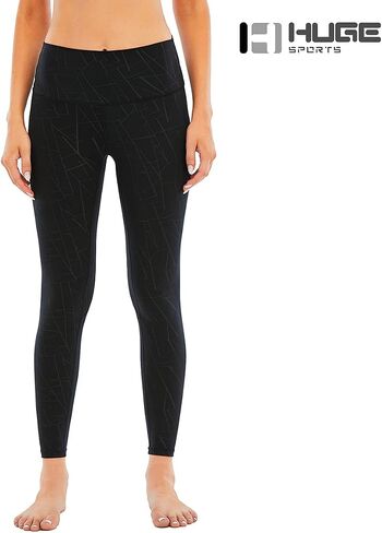 HUGE SPORTS Women's High Waisted Tummy Control Yoga Leggings with Pocket Running Workout Pants Active Tights in Saudi Arabia