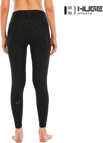 HUGE SPORTS Women's High Waisted Tummy Control Yoga Leggings with Pocket Running Workout Pants Active Tights in Saudi Arabia