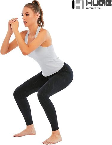 HUGE SPORTS Women's High Waisted Tummy Control Yoga Leggings with Pocket Running Workout Pants Active Tights in Saudi Arabia