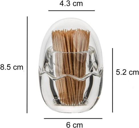 2 Pcs Acrylic Toothpick Box with Lid Portable Egg Shape Toothpick Dispenser Clear Toothpick Holder Organizer Decorative Toothpick Jar Fruit Picks Container for Home Restaurant Hotel in Saudi Arabia