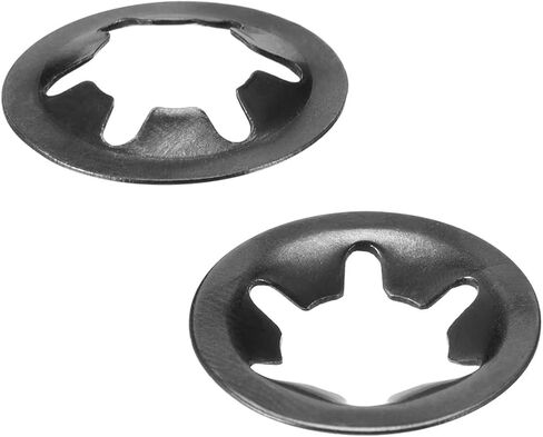 uxcell M3, M4 Internal Tooth Star Locking Washer Lock Washers Push on Locking Speed Clip, 65Mn Black Oxide Finish 70pcs in Saudi Arabia
