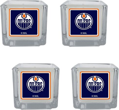 شموع معطرة من Siskiyou Sports NHL Edmonton Oilers، 4 قطع مقاس واحد، ألوان الفريق in Saudi Arabia