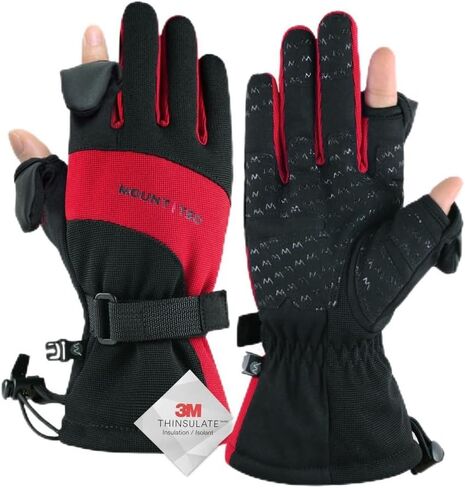 MOUNT TEC Men's Flexible Ideal for Ice Fishing,Photography,Hunting Gloves with 3M Thinsulate Waterproof Windproof Touchscreen Gloves in Kuwait