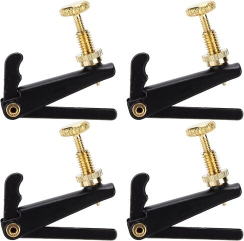4Pcs Violin Fine Tuners Metal Violin String Violin Fine Tuner Screw Adjuster Replacement Musical Accessories for 3/4 4/4 Violins(Black) in Saudi Arabia