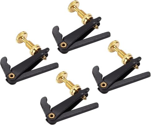 4Pcs Violin Fine Tuners Metal Violin String Violin Fine Tuner Screw Adjuster Replacement Musical Accessories for 3/4 4/4 Violins(Black) in Saudi Arabia