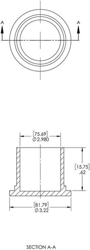 Caplugs ZC361AK1 Plastic Straight Sided Utility Cap to Cap Thread Size 3" C-36, PE-LD, to Cap Thread Size 3", Red (Pack of 10) in Saudi Arabia
