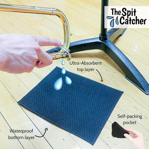 The Original Spit Catcher by Brasstache - For Brass/Wind Instruments, Ultra-Absorbent and Leakproof, Multi-layered Cloth Pad to Empty Your Spit, Self-Packing…… (3-pack) in Saudi Arabia