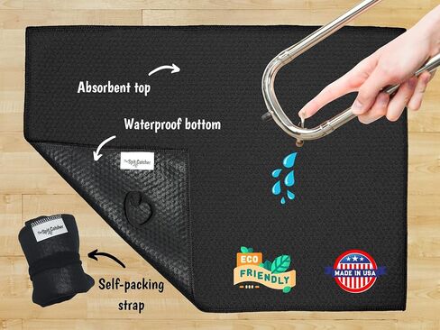 The Original Spit Catcher by Brasstache - For Brass/Wind Instruments, Ultra-Absorbent and Leakproof, Multi-layered Cloth Pad to Empty Your Spit, Self-Packing…… (3-pack) in Saudi Arabia