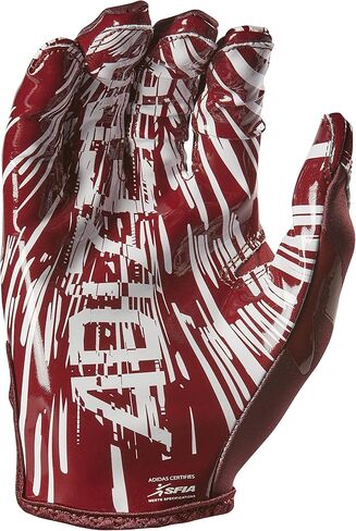 adidas Adizero 13 Football Receiver Gloves, Maroon/White, Small in Saudi Arabia