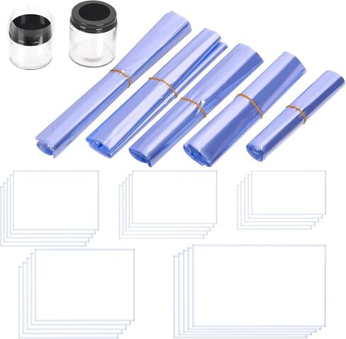Tanstic 400Pcs PVC Shrink Wrap Bags Set, 5 Sizes Clear PVC Heat Shrink Wrap Bags Heat Shrink Bags for Soap, Small Gifts, Candles, Homemade DIY Projects in Saudi Arabia