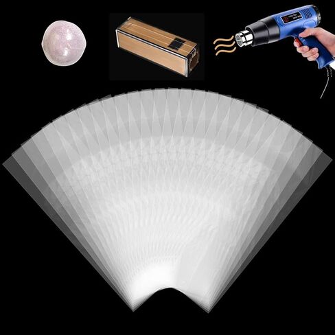 200 قطعة من أكياس التغليف المنكمشة من NBEADS، مقاس 9.8 × 3 بوصة من PVC، أغلفة قابلة للانكماش بالحرارة، أكياس مستطيلة قابلة للانكماش، أكياس صغيرة لعلاج الأشياء للشموع، والصابون، والجرار، والهدايا، وزجاجة مستحضرات التجميل الصغيرة in Kuwait