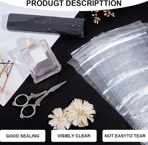 200 قطعة من أكياس التغليف المنكمشة من NBEADS، مقاس 9.8 × 3 بوصة من PVC، أغلفة قابلة للانكماش بالحرارة، أكياس مستطيلة قابلة للانكماش، أكياس صغيرة لعلاج الأشياء للشموع، والصابون، والجرار، والهدايا، وزجاجة مستحضرات التجميل الصغيرة in Kuwait