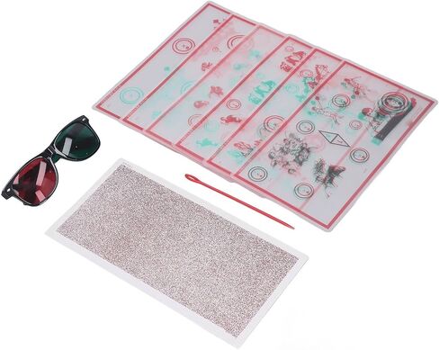 Red Green Stereo Test, Eye Training Low Vision Test Chart, for Stereopsis Improvement, Autonomy Movement, and Vision Disorders in Saudi Arabia