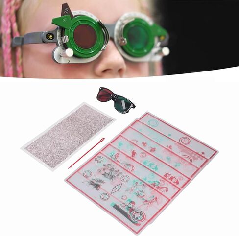 Red Green Stereo Test, Eye Training Low Vision Test Chart, for Stereopsis Improvement, Autonomy Movement, and Vision Disorders in Saudi Arabia