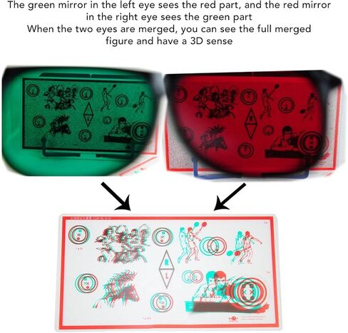 Red Green Stereo Test, Eye Training Low Vision Test Chart, for Stereopsis Improvement, Autonomy Movement, and Vision Disorders in Saudi Arabia