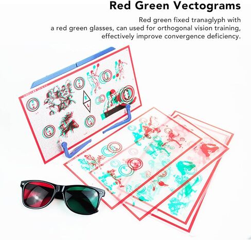 Red Green Stereo Test, Eye Training Low Vision Test Chart, for Stereopsis Improvement, Autonomy Movement, and Vision Disorders in Saudi Arabia