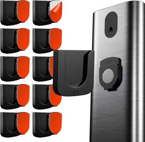 Magnetic Remote Control Holder - 2 Pcs Black Set for TV, Fan, and Air Conditioner Remotes - Wall Mount with Self-Adhesive Back for Easy Installation and with our Powerful and Sleek Magnetic Holders in Kuwait