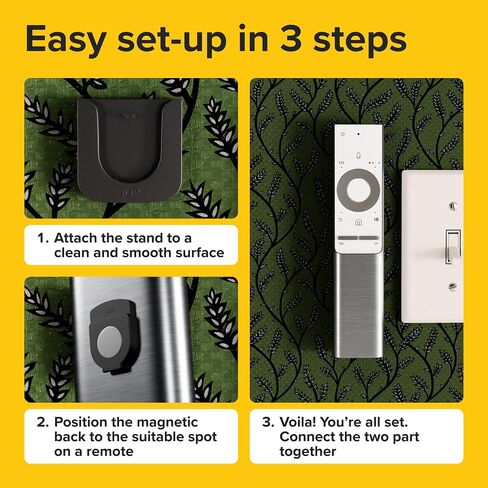 Magnetic Remote Control Holder - 2 Pcs Black Set for TV, Fan, and Air Conditioner Remotes - Wall Mount with Self-Adhesive Back for Easy Installation and with our Powerful and Sleek Magnetic Holders in Kuwait