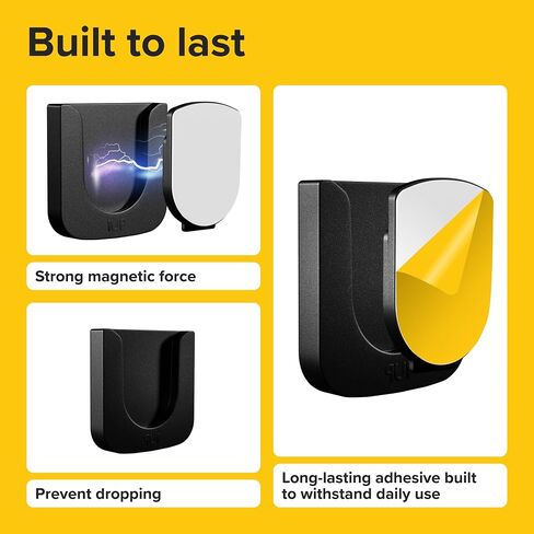 Magnetic Remote Control Holder - 2 Pcs Black Set for TV, Fan, and Air Conditioner Remotes - Wall Mount with Self-Adhesive Back for Easy Installation and with our Powerful and Sleek Magnetic Holders in Kuwait