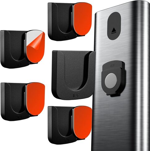 Magnetic Remote Control Holder - 2 Pcs Black Set for TV, Fan, and Air Conditioner Remotes - Wall Mount with Self-Adhesive Back for Easy Installation and with our Powerful and Sleek Magnetic Holders in Kuwait