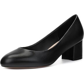 SKYSTERRY Womens Chunky Round Toe Heels Slip On Low Heel Pumps Dress Wedding Shoes 2 Inch