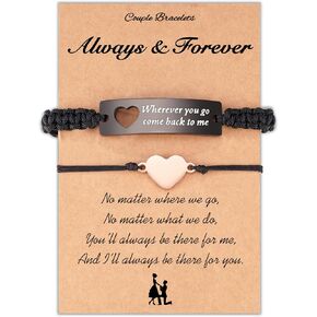 أساور متطابقة للأزواج، هدايا للأزواج في علاقات المسافات الطويلة لصديقها وصديقتها والنساء والرجال له ولها in Kuwait