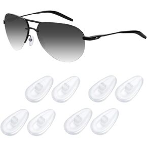 Acefrog 4 Pairs Upgraded Teardrop Air Bag Cushion Silicone Nose Pads for Oakley Tincup OX3184 OX5099 OX5094, Conductor, Wingfold Eyeglass Sunglass, Screw-in Nose Piece Replacement, Anti-Slip, Clear